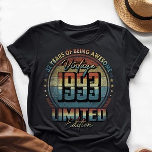 32 Years of Being Awesome, Vintage 32nd Birthday Shirt, Vintage 1993 Shirt, 32nd Birthday 1993 Shirt, 32nd Birthday Gift For Him Her
