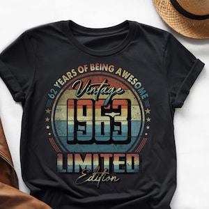 62 ans d'être génial, chemise vintage 62e anniversaire, chemise vintage 1963, chemise 62e anniversaire 1963, cadeau 62e anniversaire pour lui et elle