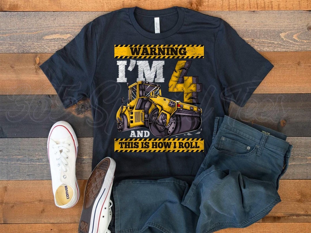 Construction Birthday Shirt 4, 4th Birthday Boy Shirt Construction, 4th ...