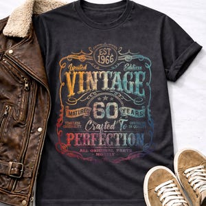 T-shirt vintage 60e anniversaire 1966 édition limitée, cadeau rétro 60 ans, t-shirt unisexe vieilli à la perfection, cadeau 60e anniversaire
