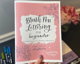 Brush Pen Lettering for Beginners workbook - Learn Calligraphy / Hand Lettering, Calligraphy Tracing Practice, Hand Lettering Beginner guide