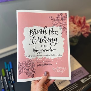 Brush Pen Lettering for Beginners workbook - Learn Calligraphy / Hand Lettering, Calligraphy Tracing Practice, Hand Lettering Beginner guide