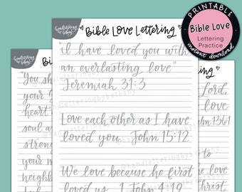 Bible lettering practice, lettering Practice sheets, Calligraphy Practice, hand lettering practice, hand lettering practice sheet