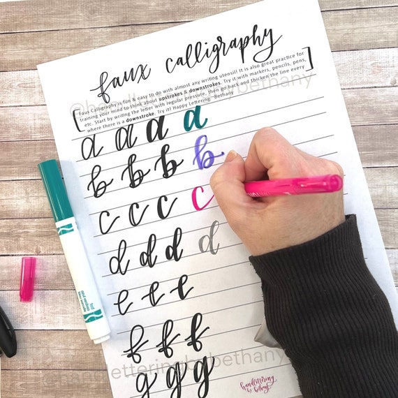 Faux Calligraphy [fausse calligraphie] tutoriel pour débutants