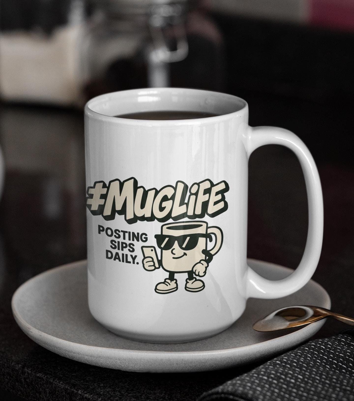 Trendy Ceramic Mug for Coffee Lovers, Perfect Gift for Influencers, #MugLife, Daily Sips, Fun Kitchen Decor, Unique Tea Cup, Hashtag Cup