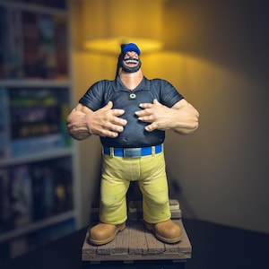 Popeye Bluto Hand-Painted 3D Figure: Classic Villain Statue | Painted or Unpainted SLA Print | 3D Figure  | Custom Bluto Figure