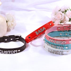Gargantilla con letras personalizadas, gargantilla con diamantes de imitación, collar de cosplay para mujer, gargantilla con nombre personalizado