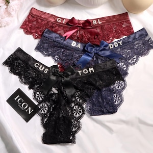 Custom Underwear with Name, Personalized Thong Gift for Him, Funny Romantic Lingerie, Anniversary Gift for Boyfriend, Valentine’s Surprise image 7