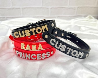 Custom Name Choker Collar, Personalised Name Choker Collar, Custom Name Choker, Custom Choker Collar With Gold Charms