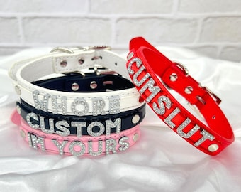 Personalized Letters Choker Collar Necklace, Rhinestone Letters Choker, Collar Necklace For Party, Women Cosplay Daddy's Girl Choker