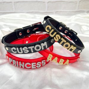 Gargantilla con letras personalizadas, con diamantes de imitación, ideal para fiestas, ideal para cosplay de papá.
