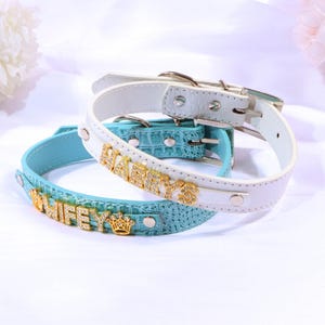 Gargantilla con letras personalizadas, gargantilla con diamantes de imitación, collar de cosplay para mujer, gargantilla con nombre personalizado