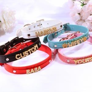 Gargantilla personalizada para mujer, gargantilla con nombre, collar con palabras, gargantilla con letras iniciales para cosplay, regalos para ella