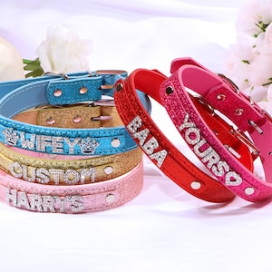 Gargantilla con letras personalizadas, gargantilla con diamantes de imitación, ideal para cosplay, fiesta, regalo personalizado.
