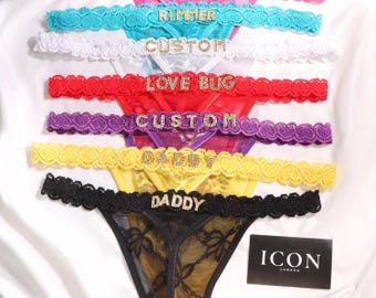 Personalized Thong Gift for Him, Custom Name Lingerie, Sexy Birthday Surprise, Romantic Custom Panties, Boyfriend Gift Idea