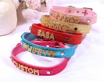 Custom Women Choker Collar, Name Choker Collar, Word Collar Necklace, Cosplay Initial Letters Choker, Gifts For Him