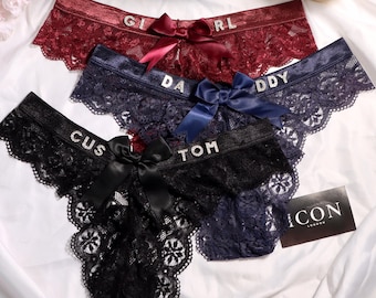 Custom Thong with Name, Personalized Lingerie Gift for Boyfriend, Romantic Gift for Him, Custom Panties, Valentine’s Day Surprise
