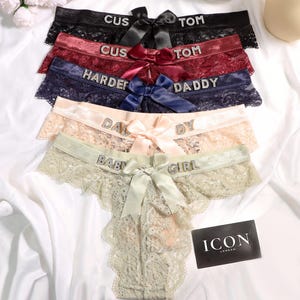 Custom Underwear with Name, Personalized Thong Gift for Him, Funny Romantic Lingerie, Anniversary Gift for Boyfriend, Valentine’s Surprise image 5