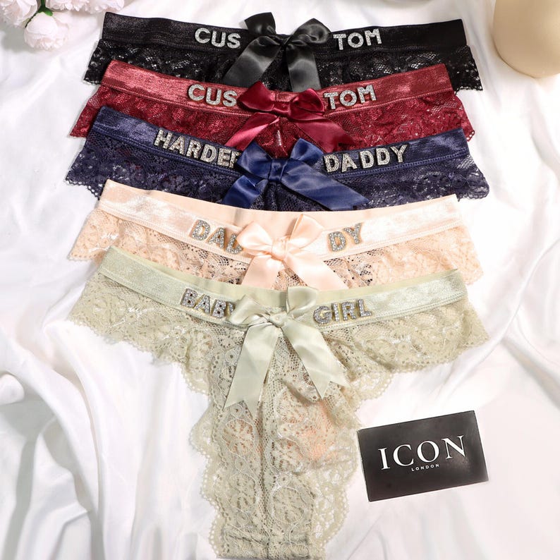 Custom Underwear with Name, Personalized Thong Gift for Him, Funny Romantic Lingerie, Anniversary Gift for Boyfriend, Valentine’s Surprise image 5