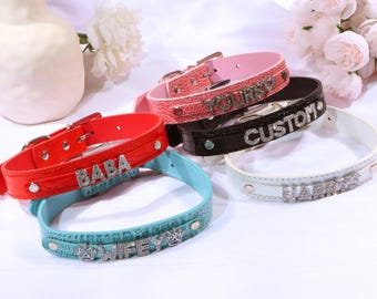 Custom Name Choker Collar, Personalised Name Choker Collar, Name Choker Collar