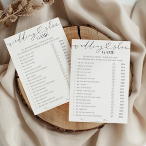 Wedding Shoe Bridal Shower Game, Fun Couples Game, Printable Bridal Shower Activity, Editable Template Download