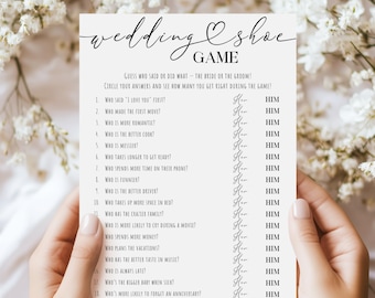 Juego de zapatos para despedida de soltera: Actividad divertida para parejas (Descarga digital imprimible)