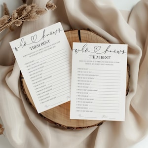 Who Knows the Bride and Groom Best Trivia Game, Fun Bridal Shower Activity, Printable Couples Quiz, Bachelorette Game