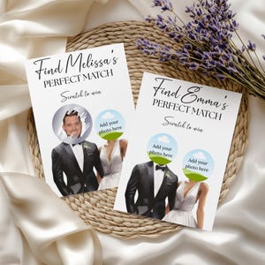 Modèle à gratter pour la douche nuptiale, jeu modifiable, imprimable amusant pour une fête de mariage, activité DIY pour la douche nuptiale, à qui s'adressent les mariés