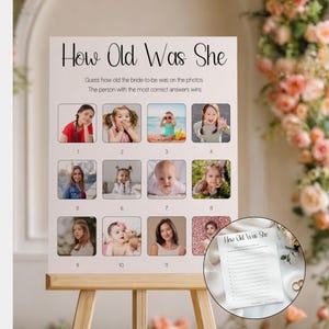 How Old Was the Bride to Be Game Template, Guess Her Age, Editable Printable Game, Fun Activity for Wedding Celebrations