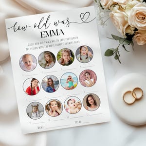 How Old Was the Bride Game Cards, Digital Download for Bridal Shower, Guess the Age Fun Activity for Guests