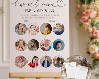 How Old Were They Bridal Shower Game, Editable Guess the Ages Template, Instant Download for Bridal Fun