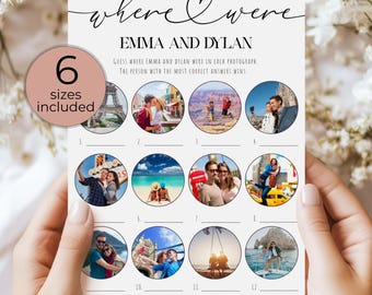 Juego de fotos para despedida de soltera: ¿Dónde estaban? Plantilla editable (Descarga imprimible)