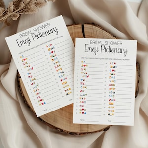 Bridal Emoji Pictionary, Printable Bridal Shower Game, Fun Wedding Activity, Emoji Guessing Game for Parties