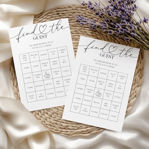 Find the Guest Bingo, Editable Bridal Shower Game, Fun Printable Icebreaker, Instant Download for Wedding Fun