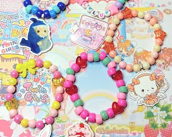 Kawaii Assorted Bracelets - Kandi Singles, Fairy Kei Y2K, Beaded Jewelry, Harajuku Decora Accessories