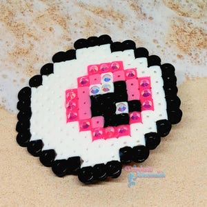 Pink Eyeball Hair Clip - Perler Goth Kawaii Scene, Y2K Decora Fairy Kei Deco, Harajuku Beaded Accessory