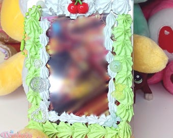 Melon Soda Decoden Toploader - Kawaii Ita Bag Keychain, Oshikatsu Deco Frame, Photocard Holder