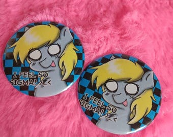 Derpy Hooves Button Pin - Meme Scene Emo 2000s 2010s Scemo My Little Pony MLP Art