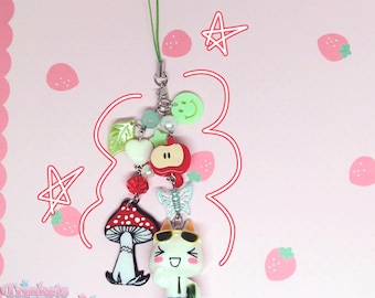 Toro Inoue Charm - Twee Apple Trinket, Heisei Retro Bag Keychain, Deco Beaded Accessory