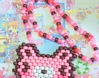 Gloomy Bear Kandi Necklace - Menhera Yami Kawaii Charm, Beaded Jewelry, Harajuku Decora Accessories