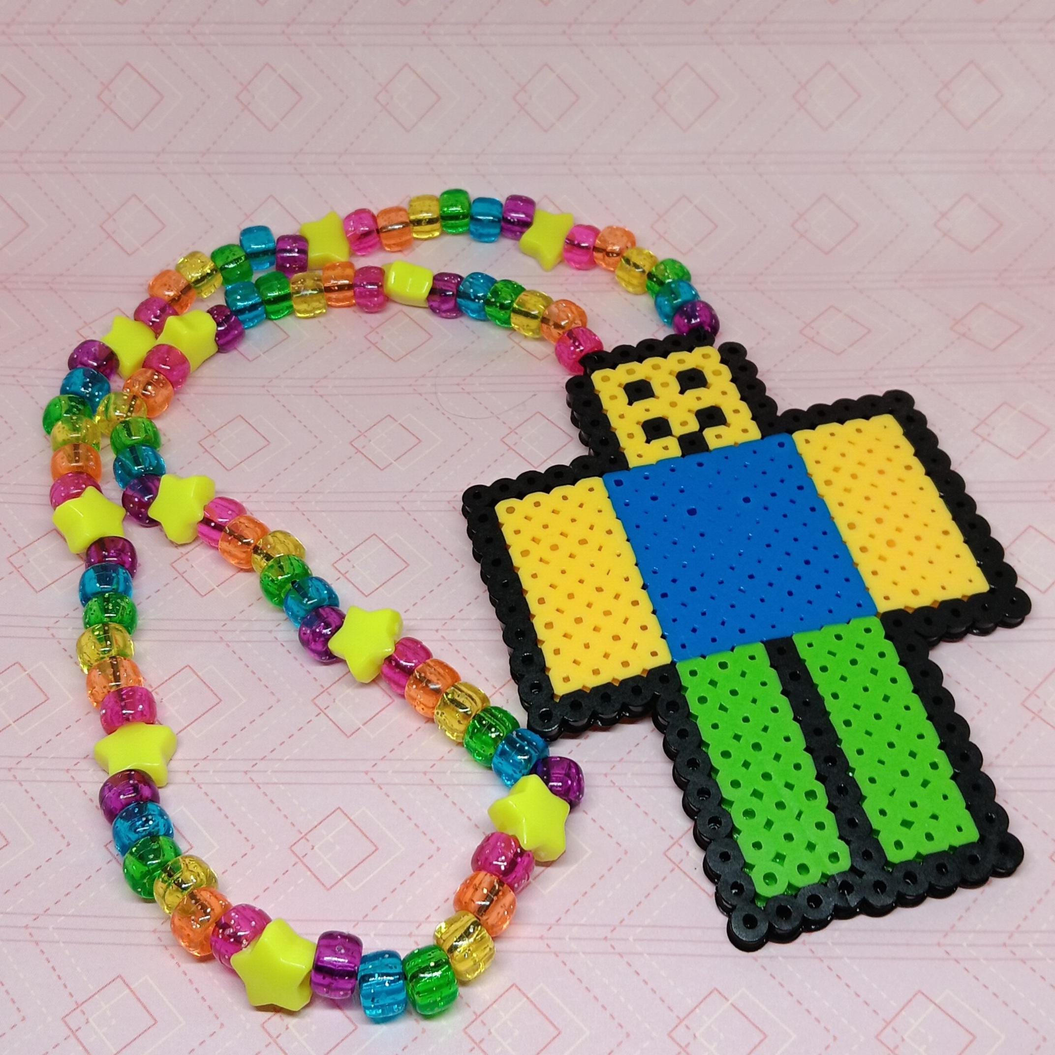 Noob Kandi Perler Necklace - Roblox Scene Emo Scenecore Y2K 2000s
