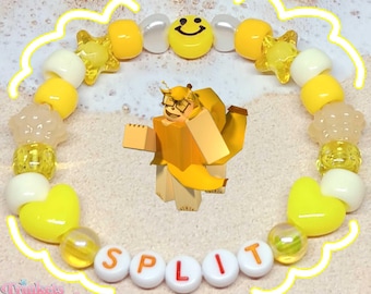 Split Kandi Armband - Regretevator Roblox Spiel NPC Webcore Scene Emo Y2K Harajuku Decora Kei Zubehör Perlenschmuck