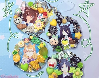Umamusume New Era Deco Charms - Anime Trinket, Handmade Bag Keychain, Decoden Beaded Accessory
