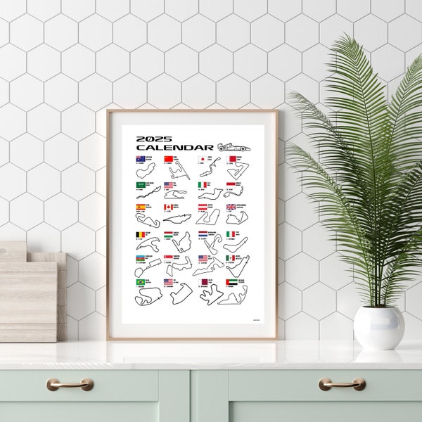 Formula 1 F1 2025 Calendar Printable Etsy