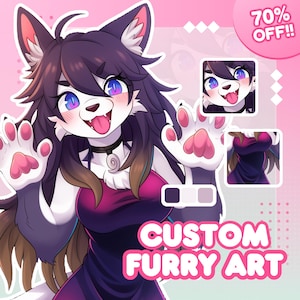 Furry Art Commission | Custom Pfp/Headshot Anime Furry Profile Picture | Furry Icon Sketch | Fursona Commission | Anime Furry