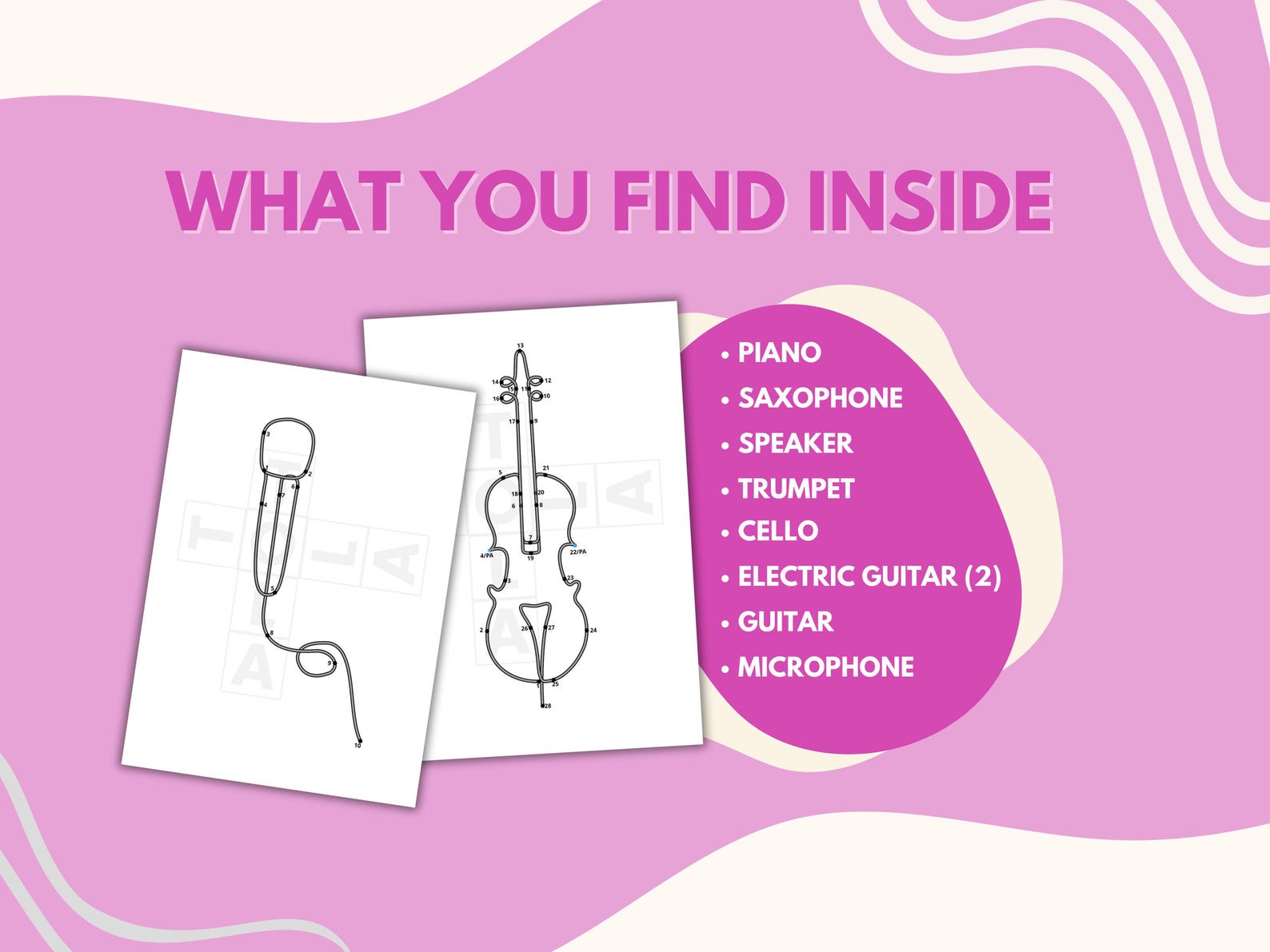 Musical Instrumental Wire Craft Templates, Bending Guide, Knitting ...