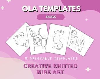 Dog Wire Art Templates: Bending Guide, Knitting Patterns (Printable Pattern)