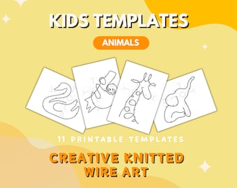Animal Wire Art Templates: DIY Bending Guide, Kids Room Decor (PDF Pattern)