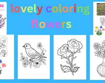 Libro da colorare di fiori: 40 pagine stampabili (PDF)