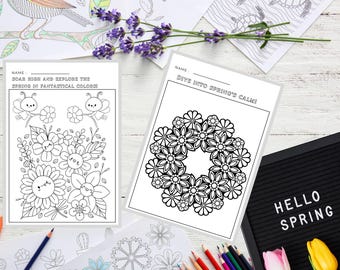 Libro da colorare primaverile: 30 pagine di animali e fiori (download in PDF)